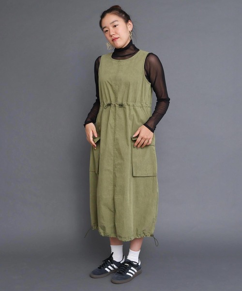 I am I in fact...（アイアムアイインファクト）の「●CHEMICAL WASH ギャザーワンピース（ワンピース・レディース・カーキ/ベージュ/ボルドー・FREE）」の15枚目の写真