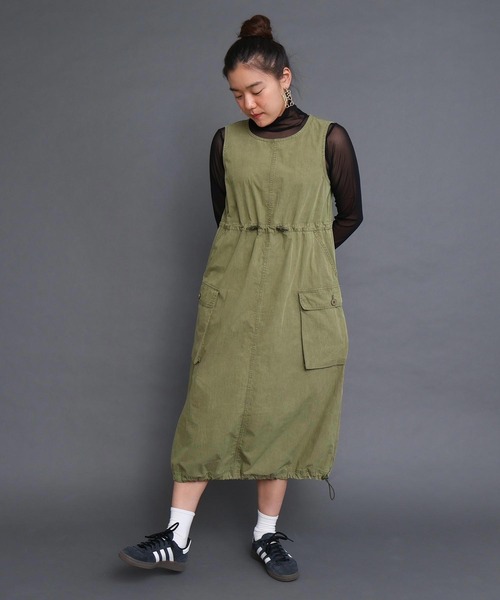 I am I in fact...（アイアムアイインファクト）の「●CHEMICAL WASH ギャザーワンピース（ワンピース・レディース・カーキ/ベージュ/ボルドー・FREE）」の18枚目の写真