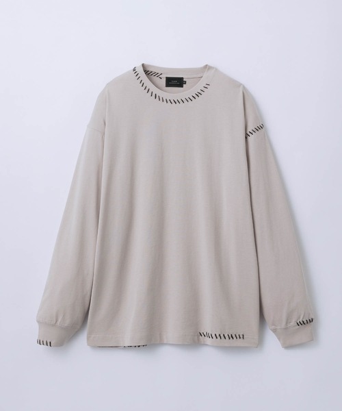 SLICK（スリック）の「【SLICK/スリック】30/2 Compact Yarn Embroidery T-Shirt/コンパクトヤーンエンブロイダリーTシャツ/ハンドステッチ（Tシャツ/カットソー・メンズ・グレイッシュベージュ/ブラック/ブラウン・2/1/3）」の14枚目の写真