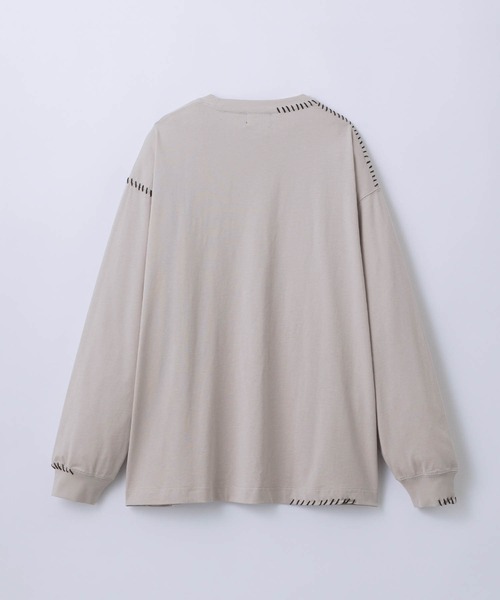 SLICK（スリック）の「【SLICK/スリック】30/2 Compact Yarn Embroidery T-Shirt/コンパクトヤーンエンブロイダリーTシャツ/ハンドステッチ（Tシャツ/カットソー・メンズ・グレイッシュベージュ/ブラック/ブラウン・2/1/3）」の15枚目の写真