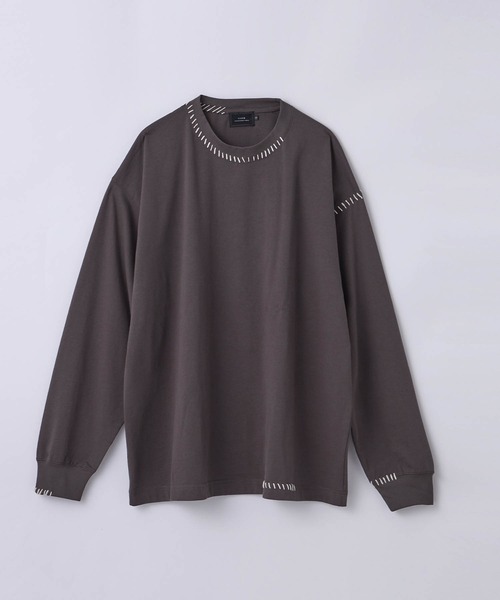 SLICK（スリック）の「【SLICK/スリック】30/2 Compact Yarn Embroidery T-Shirt/コンパクトヤーンエンブロイダリーTシャツ/ハンドステッチ（Tシャツ/カットソー・メンズ・グレイッシュベージュ/ブラック/ブラウン・2/1/3）」の18枚目の写真