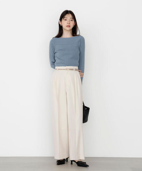 PROPORTION BODY DRESSING(プロポーションボディドレッシング)の「ハイウエストワイドパンツ / 1215230901(その他パンツ・レディース・ホワイト系その他/ブラック・SMALL/P/S/MEDIUM)」の6枚目の写真