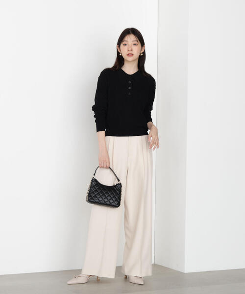 PROPORTION BODY DRESSING(プロポーションボディドレッシング)の「ハイウエストワイドパンツ / 1215230901(その他パンツ・レディース・ホワイト系その他/ブラック・SMALL/P/S/MEDIUM)」の9枚目の写真