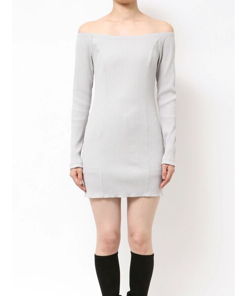 セール】フェイクファーオフショルミニワンピース（ワンピース