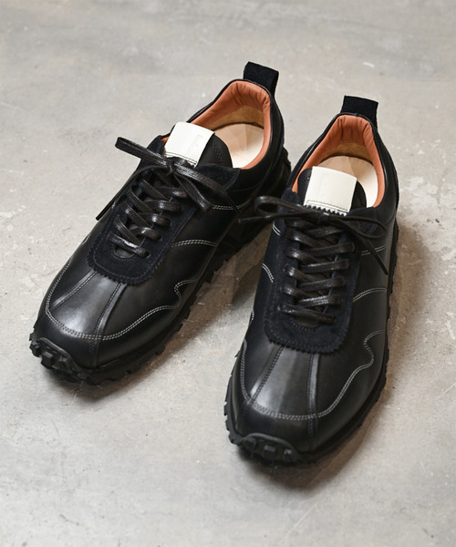 EARLE（アール）の「EARLE アール / E classic leather runner レザークラシックランナースニーカー / ER5450（スニーカー・メンズ・ブラウン/ブラック・40/42/44）」の2枚目の写真