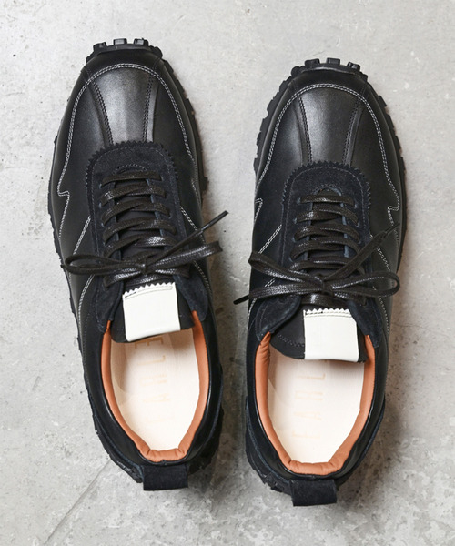 EARLE（アール）の「EARLE アール / E classic leather runner レザークラシックランナースニーカー / ER5450（スニーカー・メンズ・ブラウン/ブラック・40/42/44）」の3枚目の写真