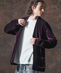 mcg3690-ストレッチベロアボタンレスカーディガン(JIH-R1123)