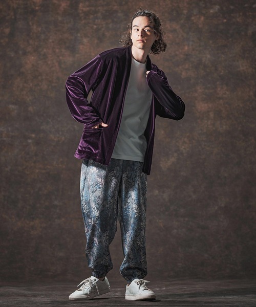 Jih Nunc（ジーヌンク）の「mcg3690-ストレッチベロアボタンレスカーディガン(JIH-R1123)（カーディガン/ボレロ・メンズ・ブラック/パープル/ブラウン・L/M/S）」の22枚目の写真