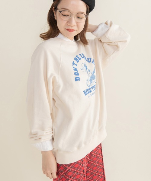 CHILD WOMAN（チャイルドウーマン）の「オオカミプリント裏毛プルオーバー（スウェット・レディース・アイボリー/グレー/レッド・FREE）」の5枚目の写真