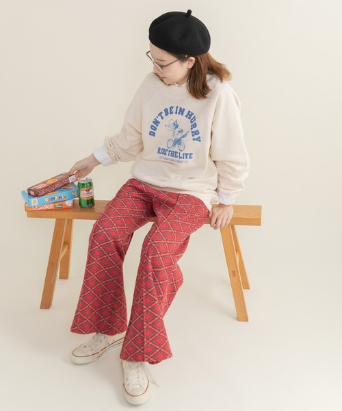 CHILD WOMAN（チャイルドウーマン）の「オオカミプリント裏毛プルオーバー（スウェット・レディース・アイボリー/グレー/レッド・FREE）」の10枚目の写真