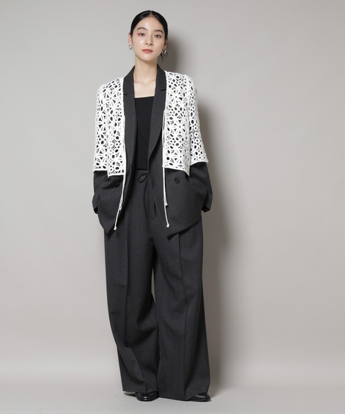 ジャケットセットアップ（ナノユニバース） ストレッチサージチェックダブルジャケット(セットアップ可