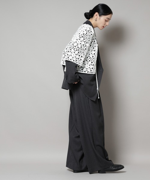 NANO universe（ナノユニバース）の「ストレッチサージチェックダブルジャケット(セットアップ可)（テーラードジャケット・レディース・ブラウン/チャコール・S/M）」の21枚目の写真