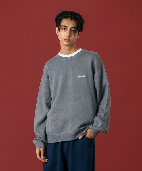 XLARGE(エクストララージ)の「SLANTED OG KNIT SWEATER(ニット/セーター・メンズ・ブラック/グレー/ブルー・S/M/L/XL)」の2枚目の写真