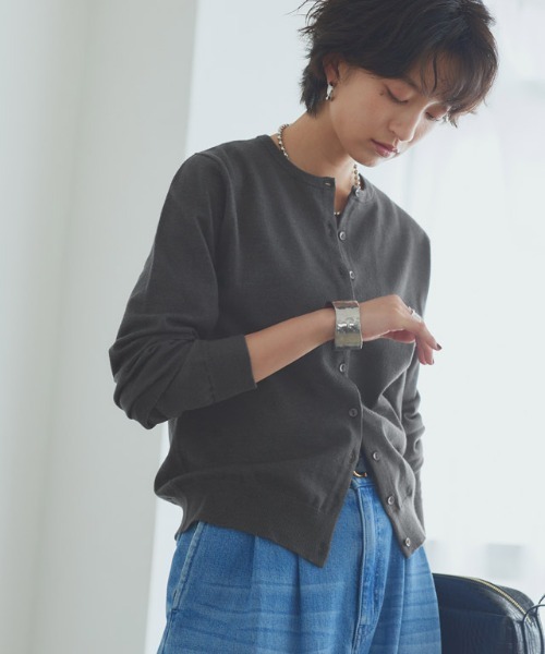RASW(ラス)の「ビスコースシンプルカーディガン(カーディガン/ボレロ・レディース・ダークネイビー/グレー系その他・L/M)」の3枚目の写真