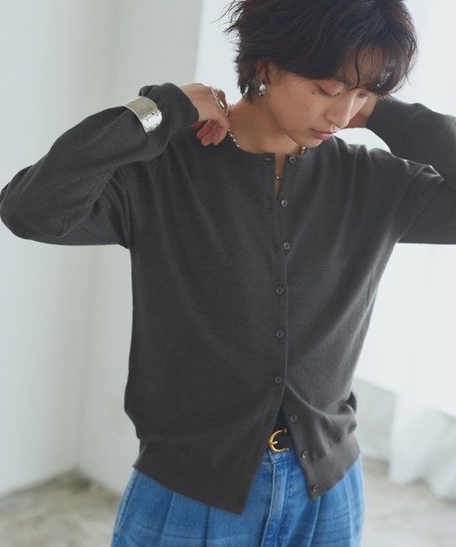 RASW(ラス)の「ビスコースシンプルカーディガン(カーディガン/ボレロ・レディース・ダークネイビー/グレー系その他・L/M)」の4枚目の写真