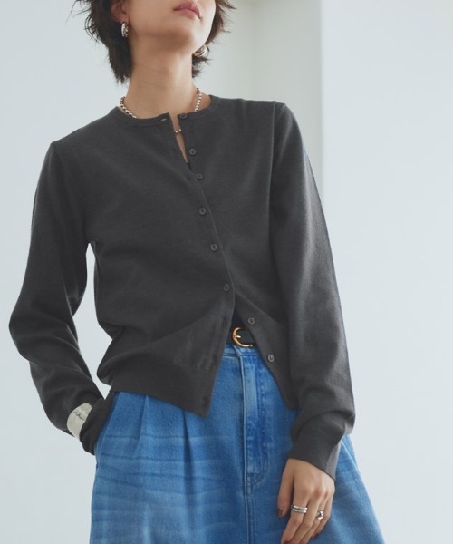 RASW(ラス)の「ビスコースシンプルカーディガン(カーディガン/ボレロ・レディース・ダークネイビー/グレー系その他・L/M)」の5枚目の写真