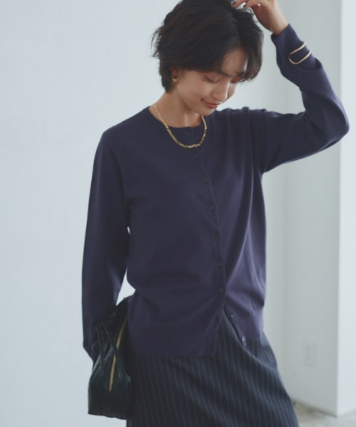 RASW(ラス)の「ビスコースシンプルカーディガン(カーディガン/ボレロ・レディース・ダークネイビー/グレー系その他・L/M)」の15枚目の写真