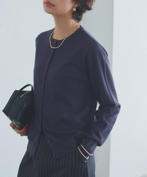 RASW(ラス)の「ビスコースシンプルカーディガン(カーディガン/ボレロ・レディース・ダークネイビー/グレー系その他・L/M)」の16枚目の写真