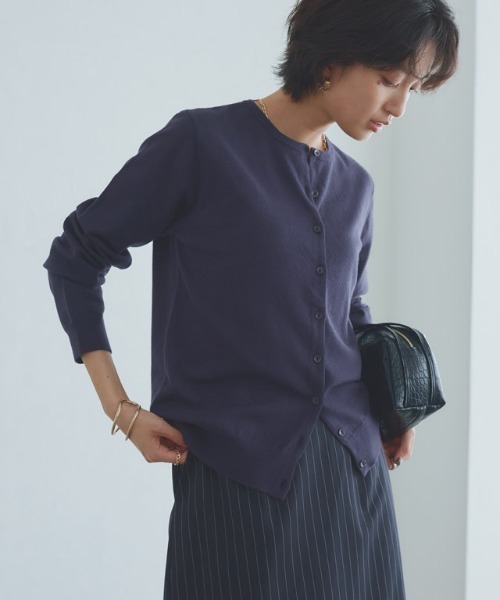 RASW(ラス)の「ビスコースシンプルカーディガン(カーディガン/ボレロ・レディース・ダークネイビー/グレー系その他・L/M)」の19枚目の写真