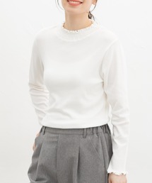 シャーリングハイネックT