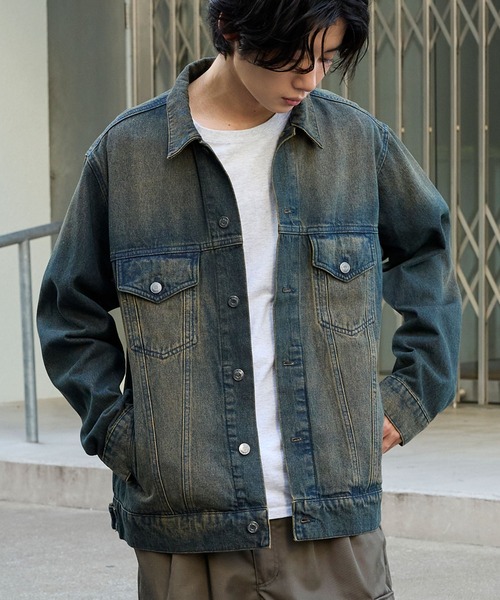 ヴィンテージライク オーバーサイズデニムジャケット MONO-MART