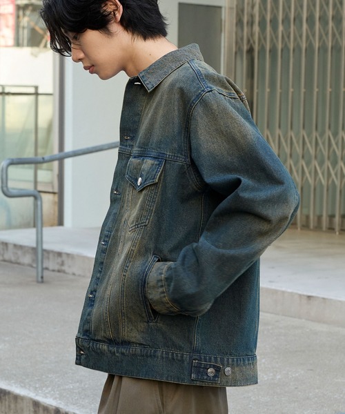 ヴィンテージライク オーバーサイズデニムジャケット MONO-MART