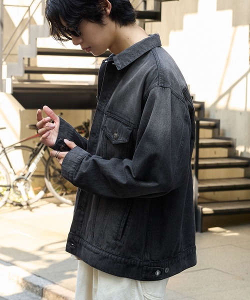ヴィンテージライク オーバーサイズデニムジャケット MONO-MART