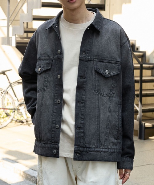 ヴィンテージライク オーバーサイズデニムジャケット MONO-MART