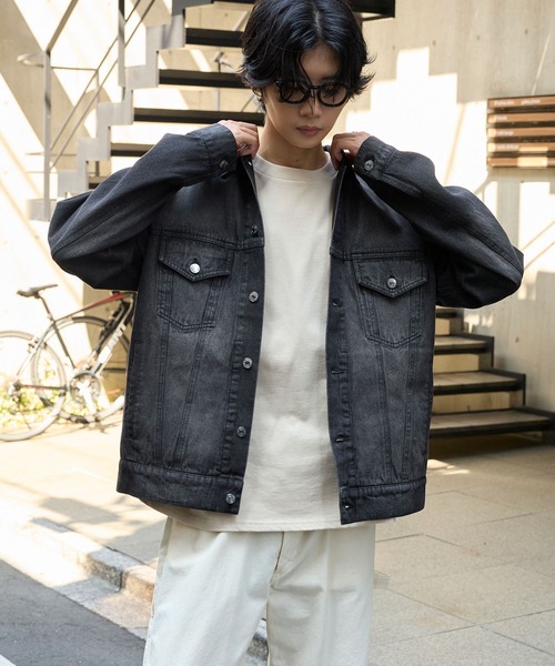 ヴィンテージライク オーバーサイズデニムジャケット MONO-MART