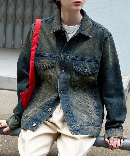 ヴィンテージライク オーバーサイズデニムジャケット MONO-MART│MONO
