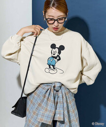 FREAK'S STORE（フリークスストア）の「限定展開　別注/Mickey Mouse/ミッキーマウス/前後 プリン トvintage 加工 スウェット（スウェット）」