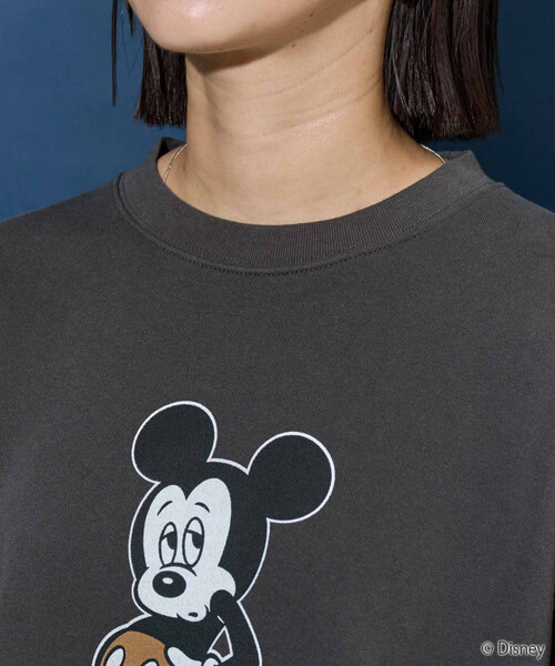 FRAMe WORK / ダメージ加工ミッキースウェット / SIZE:FREE 限定展開 別注/Mickey Mouse/ミッキーマウス/前後 プリン トvintage