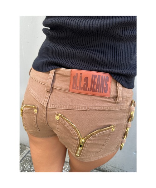 d.i.a. サイドリング　ショーパン サイドリング ポケットファスナー ローライズ ショートパンツ（デニム