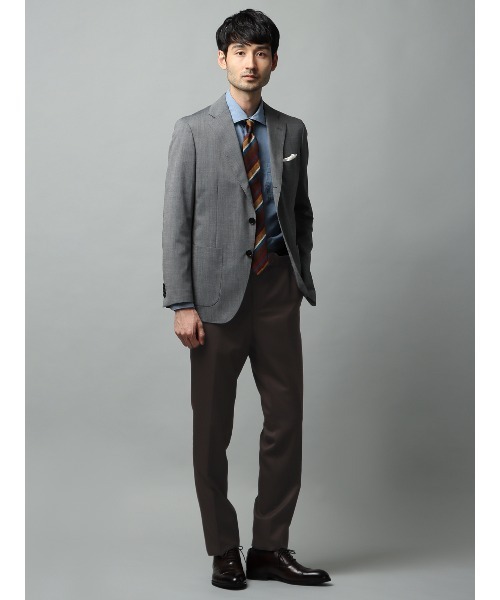 SUIT SQUARE（スーツスクエア）の「テーパードパンツ SUPER100'sウール クリアカットツイル 無地（スラックス・メンズ・グレー系2/ブラウン系/グレー系1・M/S/3L/LL/L）」の21枚目の写真