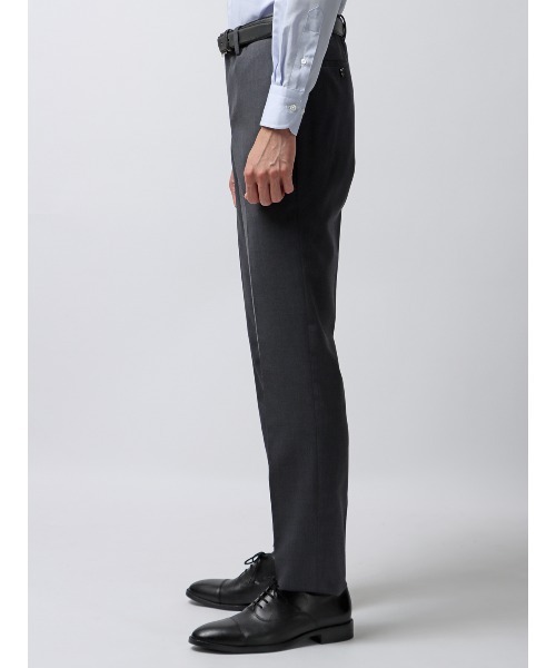 SUIT SQUARE（スーツスクエア）の「テーパードパンツ SUPER100'sウール クリアカットツイル 無地（スラックス・メンズ・グレー系2/ブラウン系/グレー系1・M/S/3L/LL/L）」の5枚目の写真