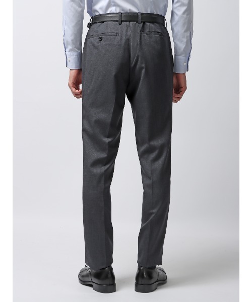 SUIT SQUARE（スーツスクエア）の「テーパードパンツ SUPER100'sウール クリアカットツイル 無地（スラックス・メンズ・グレー系2/ブラウン系/グレー系1・M/S/3L/LL/L）」の6枚目の写真