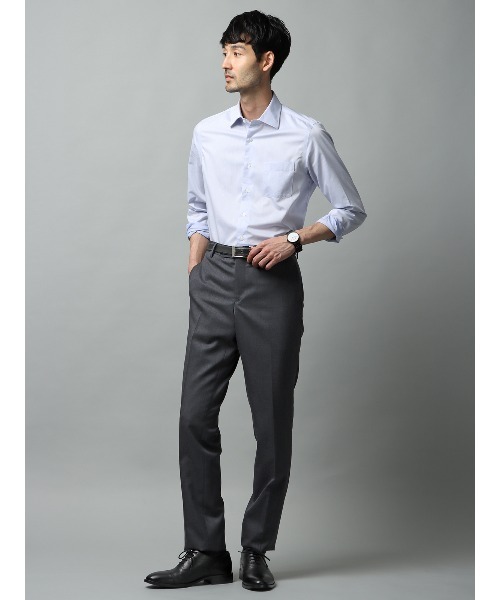 SUIT SQUARE（スーツスクエア）の「テーパードパンツ SUPER100'sウール クリアカットツイル 無地（スラックス・メンズ・グレー系2/ブラウン系/グレー系1・M/S/3L/LL/L）」の11枚目の写真