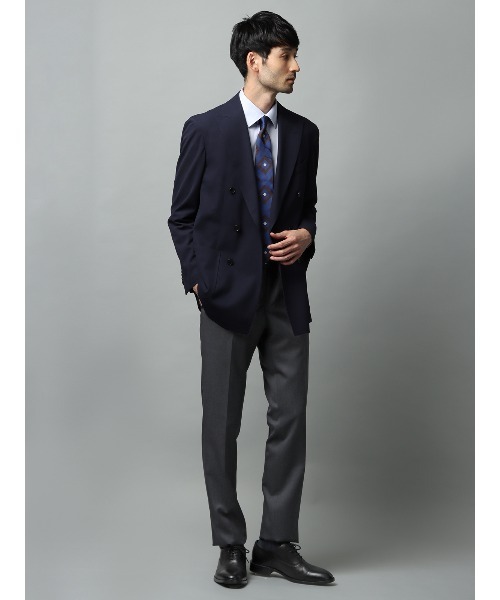 SUIT SQUARE（スーツスクエア）の「テーパードパンツ SUPER100'sウール クリアカットツイル 無地（スラックス・メンズ・グレー系2/ブラウン系/グレー系1・M/S/3L/LL/L）」の12枚目の写真
