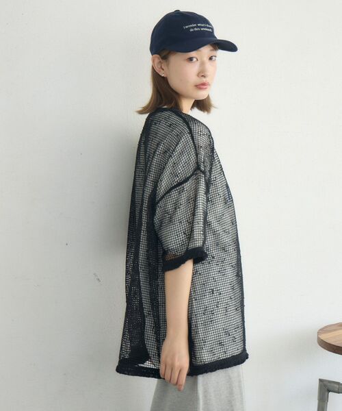 RETRO GIRL(レトロガール)の「フリンジメッシュPO(Tシャツ/カットソー・レディース・チャコールグレー/ブラック・FREE)」の20枚目の写真