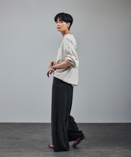 SALON adam et rope'(サロン アダム エ ロペ)の「【WEB限定】フィブリルキュプラリラクシーワイドパンツ(その他パンツ・レディース・チャコールグレー/ブラック/ブラウン・S/M)」の10枚目の写真