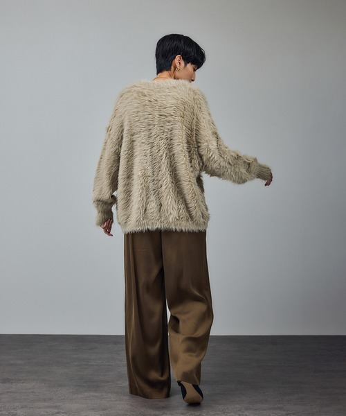 SALON adam et rope'(サロン アダム エ ロペ)の「【WEB限定】フィブリルキュプラリラクシーワイドパンツ(その他パンツ・レディース・チャコールグレー/ブラック/ブラウン・S/M)」の5枚目の写真