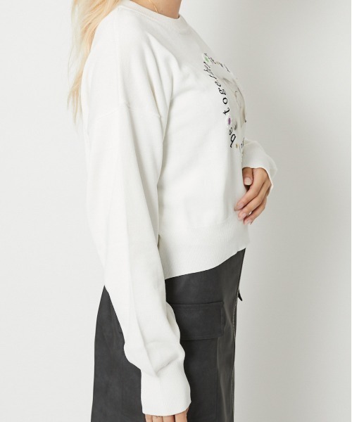GORGE(ゴージ)の「《ネコプリント×ドライタッチ》レディース ニットプルオーバー 長袖 セーター 春秋冬(ニット/セーター・レディース・ネイビー/ブラウン/アイボリー・F)」の6枚目の写真