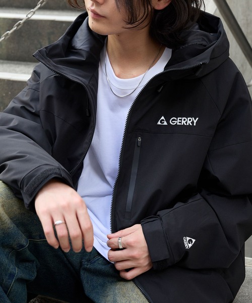 GERRY/ジェリー 別注 ロゴワンポイント刺繍 中綿フードブルゾン MONO