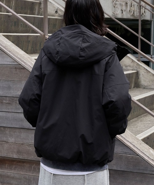 GERRY/ジェリー 別注 ロゴワンポイント刺繍 中綿フードブルゾン MONO