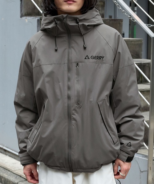 GERRY/ジェリー 別注 ロゴワンポイント刺繍 中綿フードブルゾン MONO