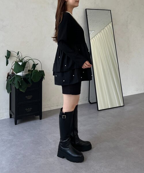 prose verse（プロズヴェール）の「スクエアネックパールペプラムレイヤードロンT（Tシャツ/カットソー・レディース・ブラック系その他/ホワイト系その他/ブラック系その他2/ホワイト系その他2・LARGE/MEDIUM）」の20枚目の写真