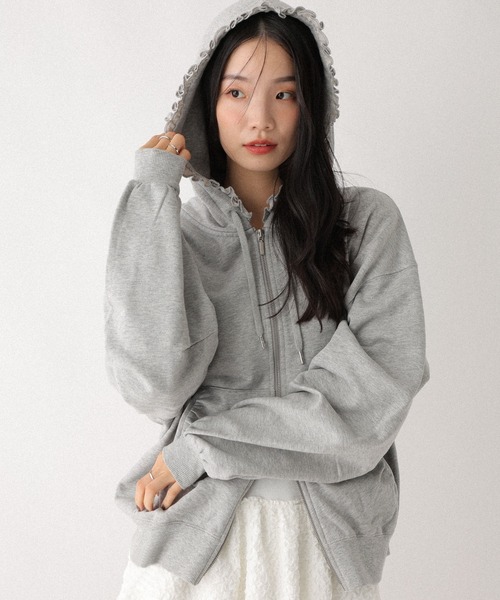 フリルZIPフーディ 599207（パーカー）｜Heather（ヘザー）の