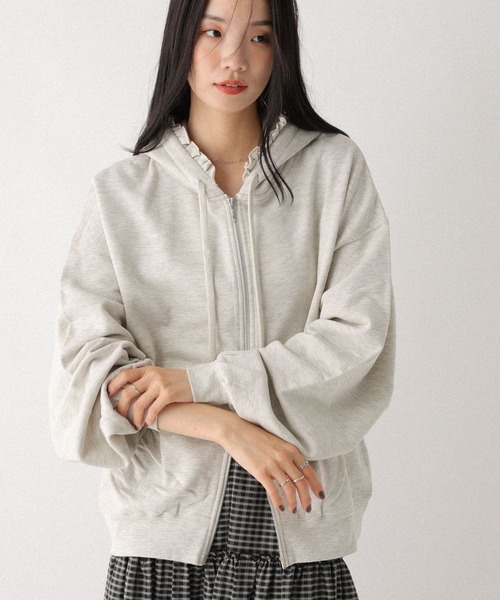 フリルZIPフーディ 599207（パーカー）｜Heather（ヘザー）の