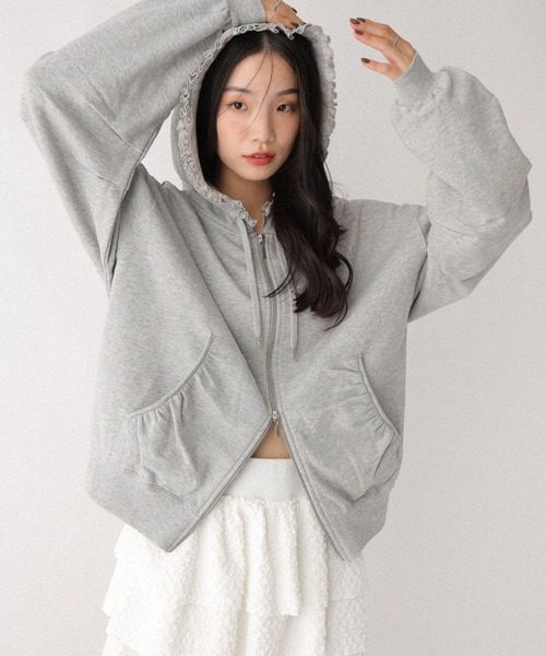 フリルZIPフーディ 599207（パーカー）｜Heather（ヘザー）の