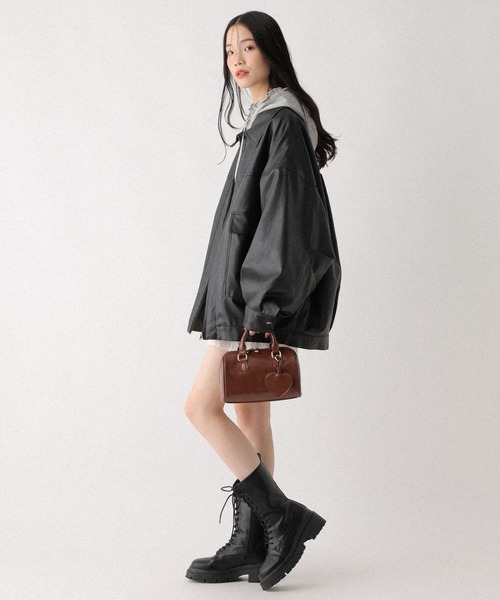 Heather(ヘザー)の「フリルZIPフーディ 599207(パーカー・レディース・ネイビー/オートミール/グレー・FREE)」の21枚目の写真